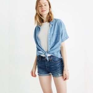 Madewell High-Rise Denim Shorts in Glenoaks Wash: Cutoff Edition